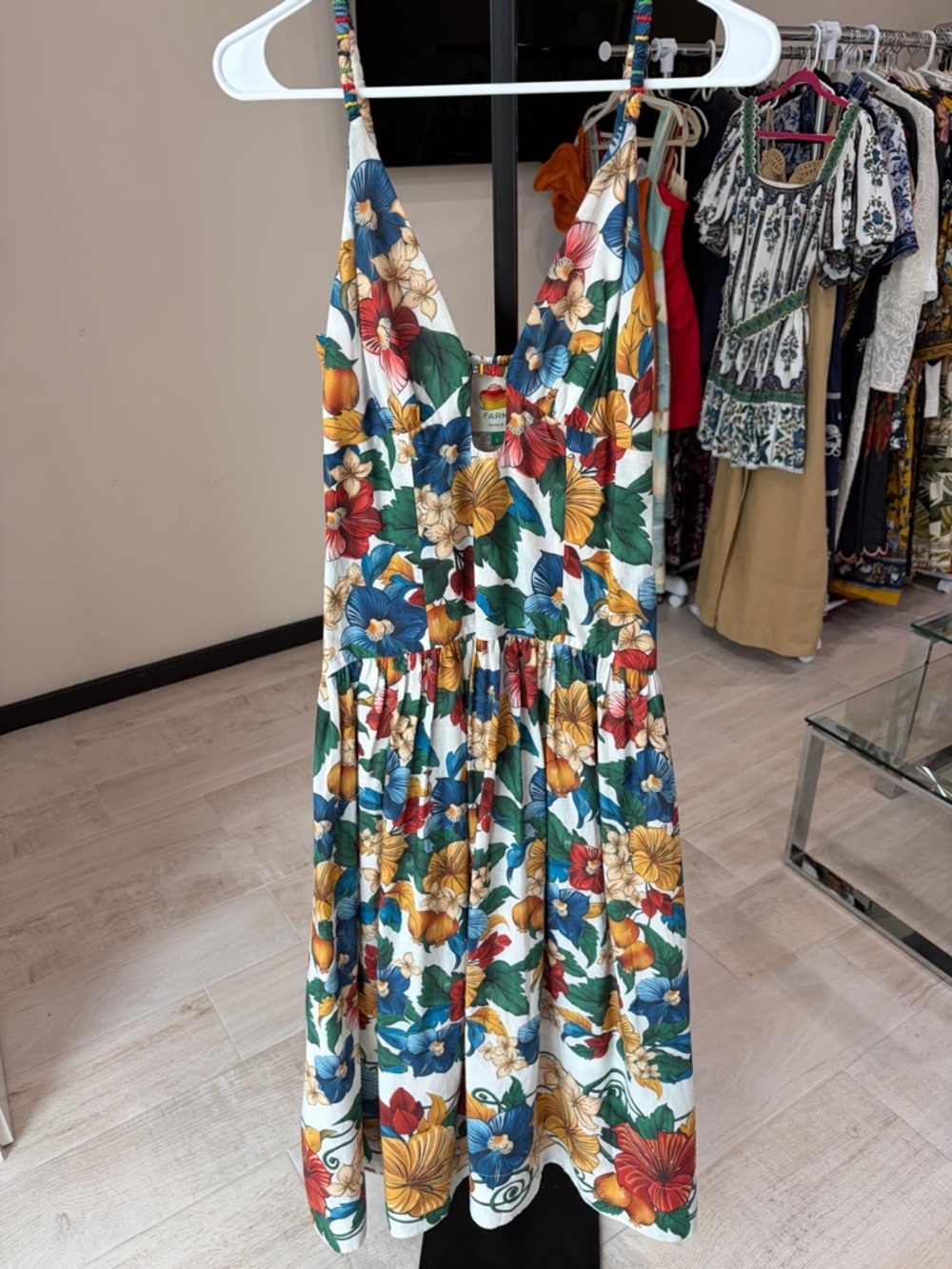 Farm Rio: Off-White Tropi Embroidered Maxi Dress - Picture 10 of 11
